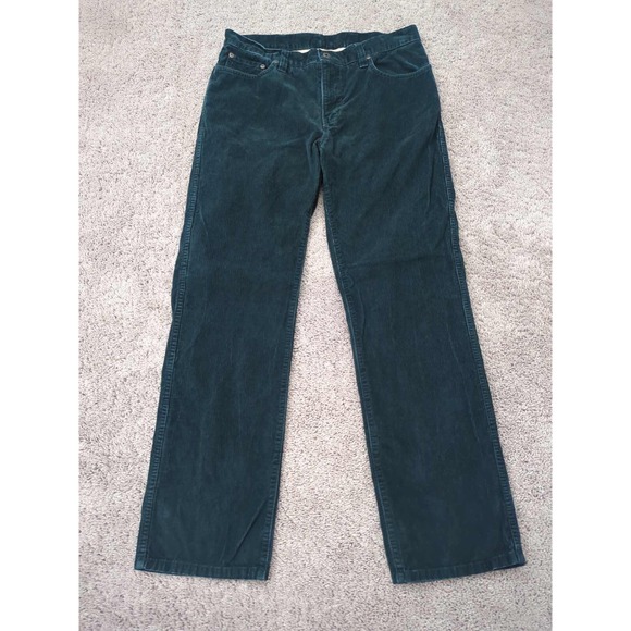 L.L. Bean Corduroy Pants Mens 36x32 Green Standard Fit Straight‎ Classic Casual - Picture 1 of 8